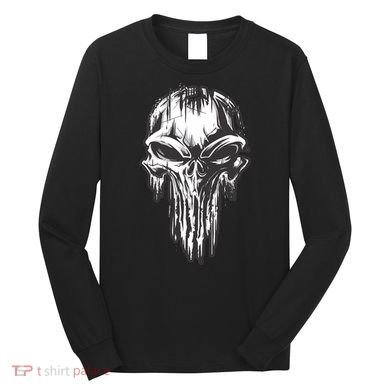 Military Grunge Skull Long Sleeve Shirt