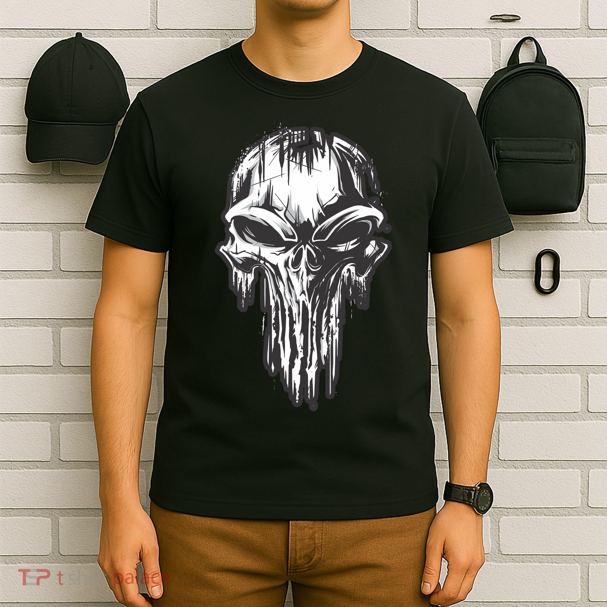 Military Grunge Skull T-Shirt