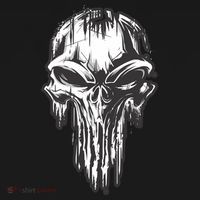 Military Grunge Skull Button thumb 1