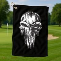 Military Grunge Skull Golf Towel thumb 1