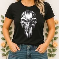 Military Grunge Skull Women's T-Shirt thumb 2