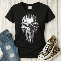 Military Grunge Skull Women's T-Shirt thumb 3