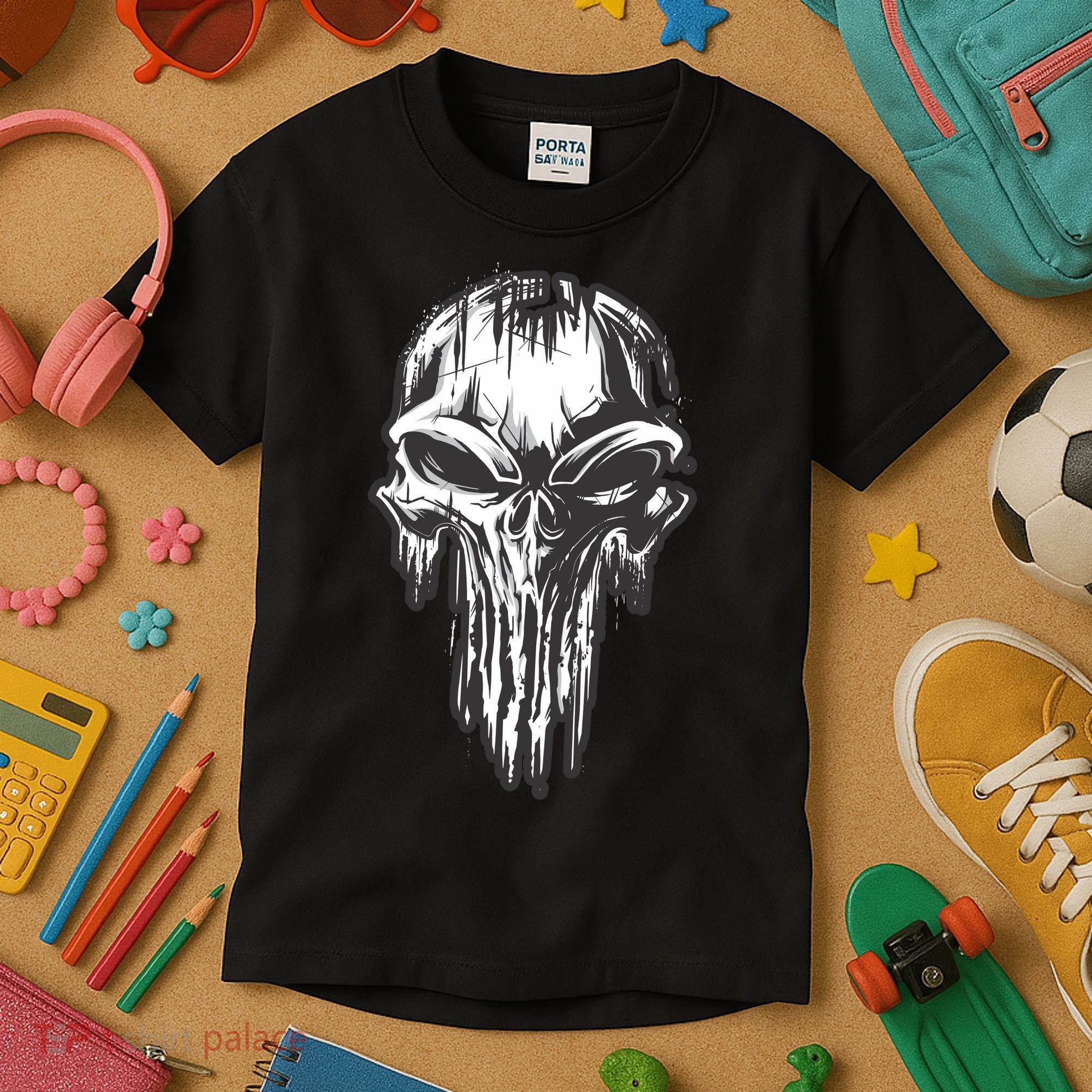 Military Grunge Skull Kids T-Shirt