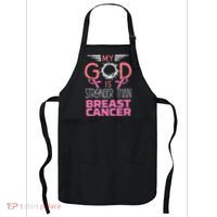 My God Stronger Than Breast Cancer Awareness Christian Apron thumb 0
