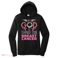My God Stronger Than Breast Cancer Awareness Christian Women's Hoodie thumb 0