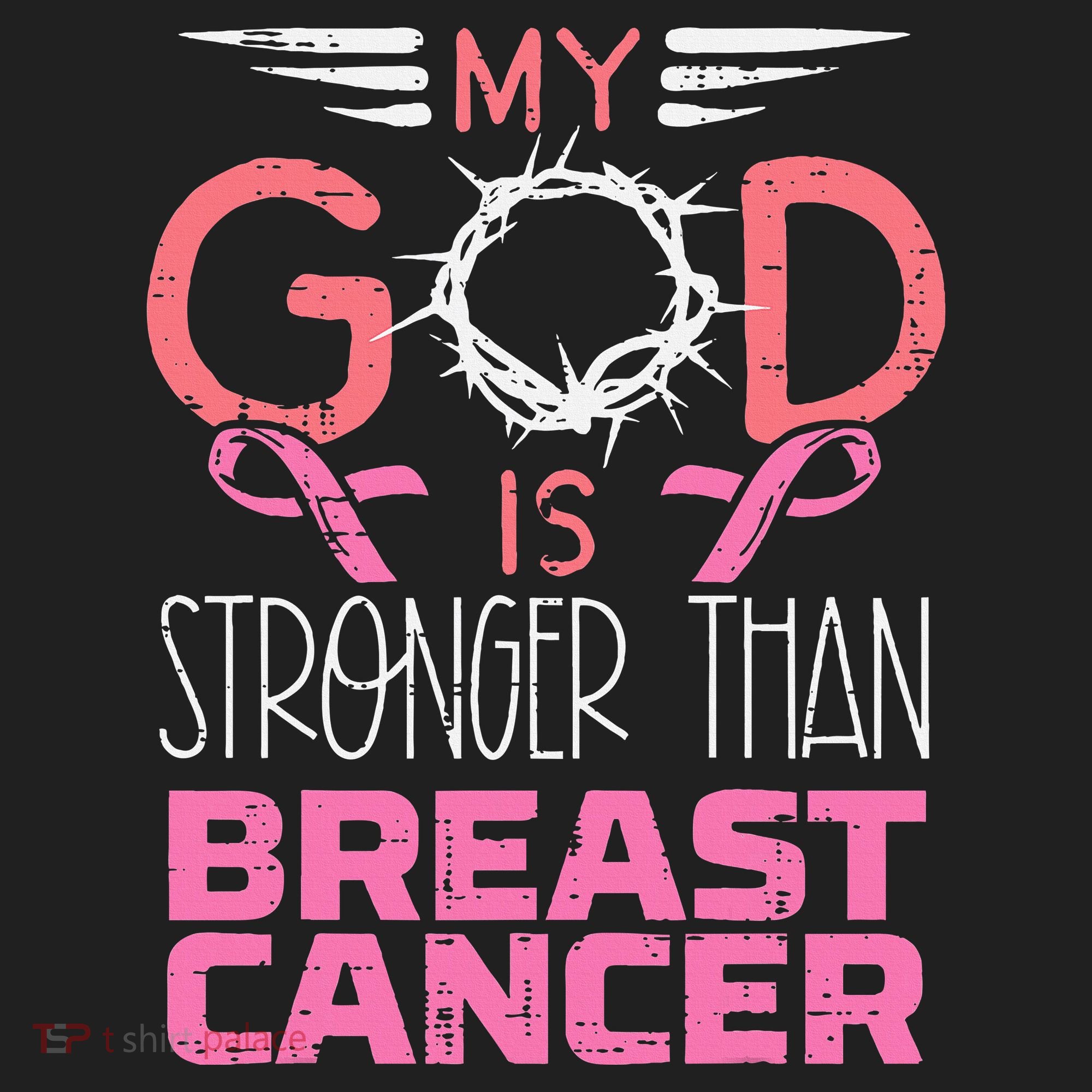 My God Stronger Than Breast Cancer Awareness Christian Tumbler