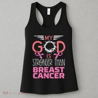 My God Stronger Than Breast Cancer Awareness Christian Women's Tank Top thumb 3