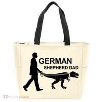 Mens German Shepherd Dad Dinosaur GSD Owners Funny Father's Day Tote Bag thumb 0