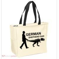 Mens German Shepherd Dad Dinosaur GSD Owners Funny Father's Day Tote Bag thumb 2
