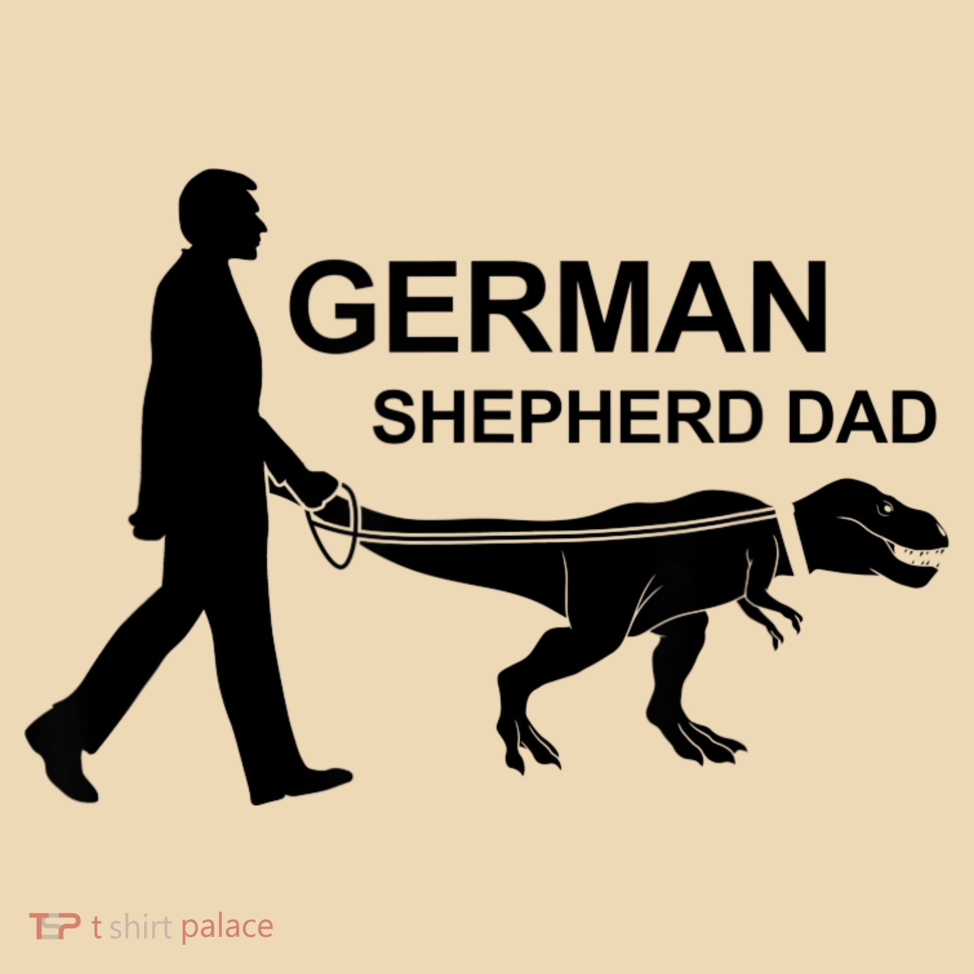 Mens German Shepherd Dad Dinosaur GSD Owners Funny Father's Day Tote Bag