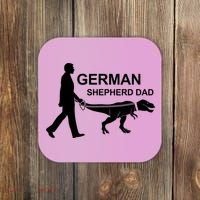 Mens German Shepherd Dad Dinosaur GSD Owners Funny Father's Day Coaster thumb 0