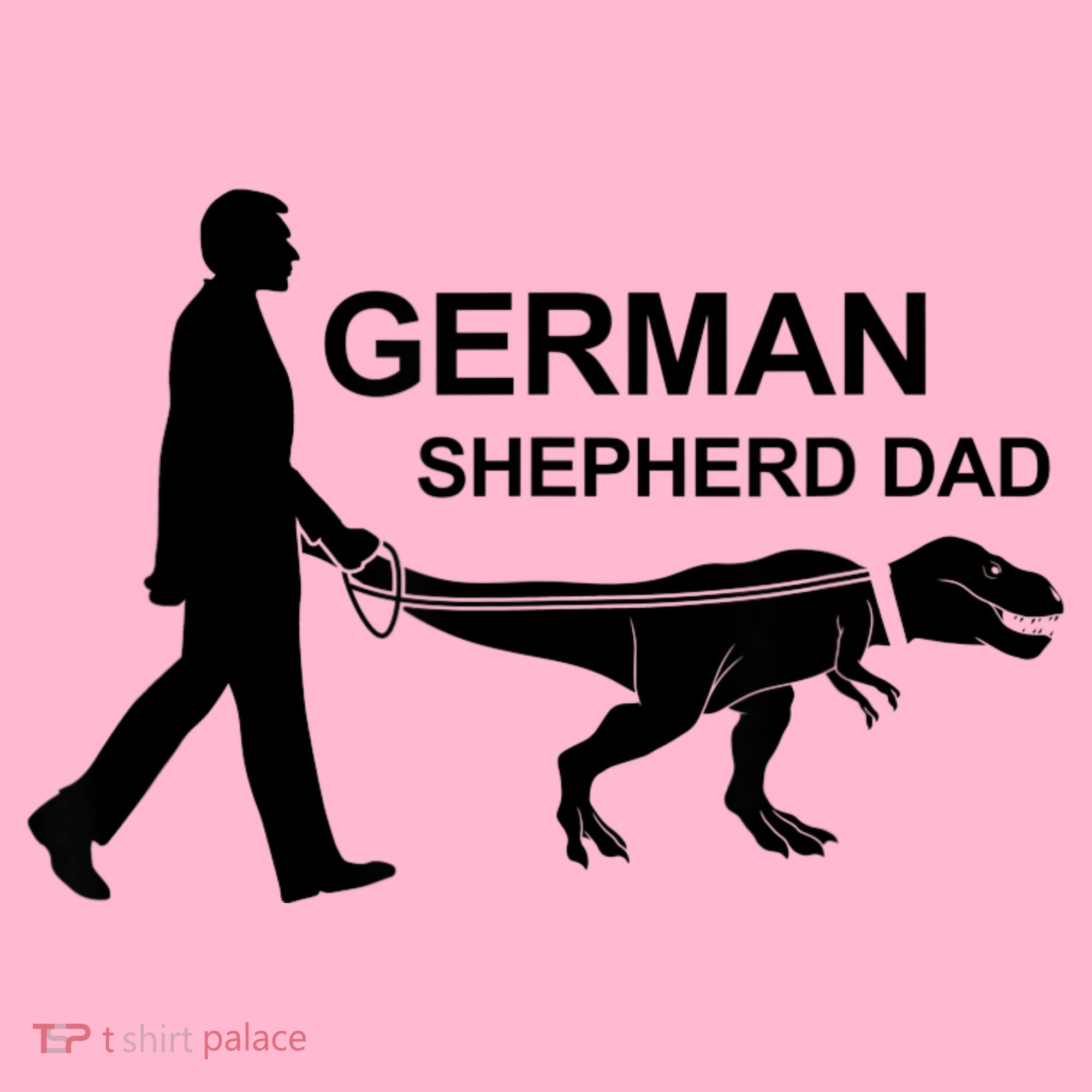 Mens German Shepherd Dad Dinosaur GSD Owners Funny Father's Day Coaster