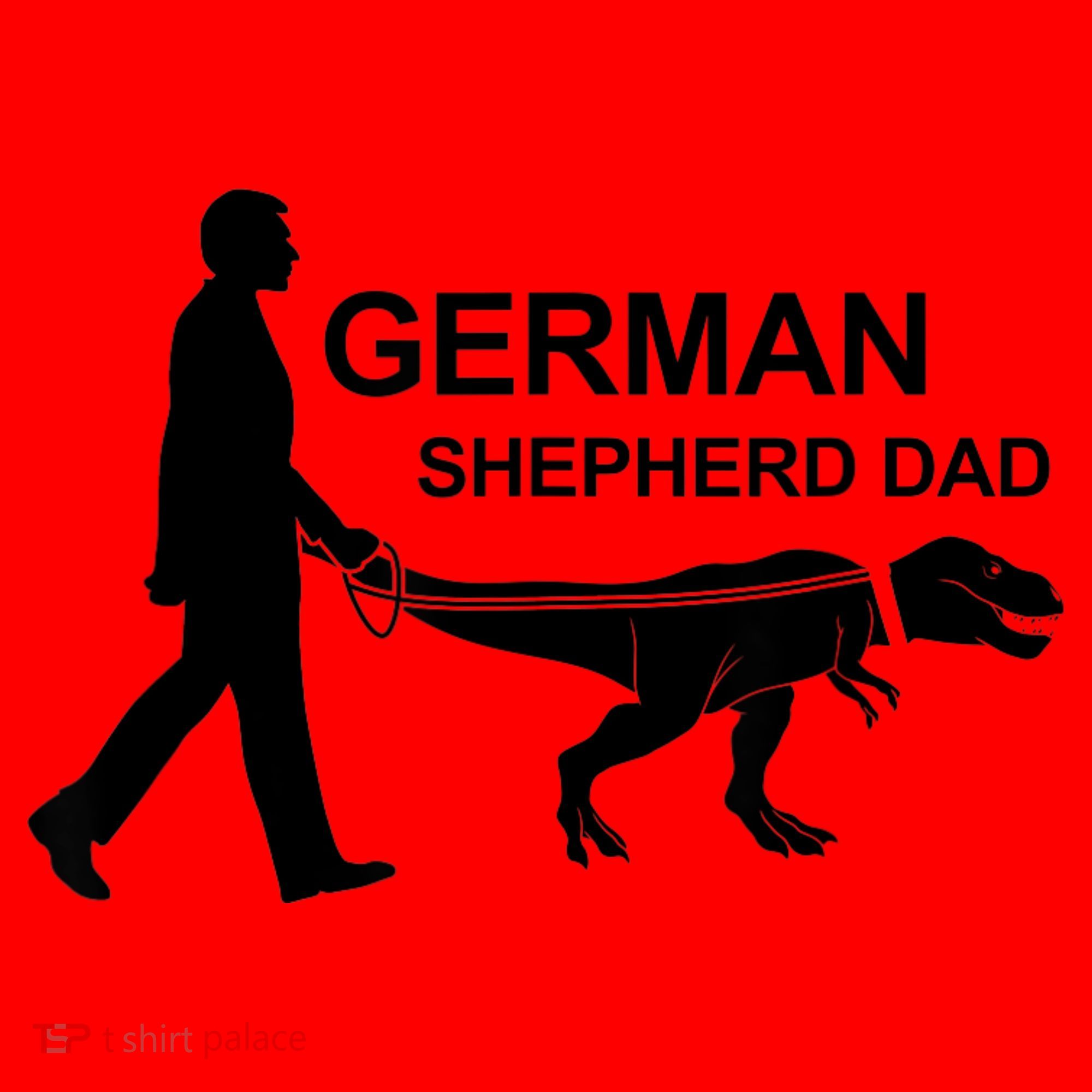 Mens German Shepherd Dad Dinosaur GSD Owners Funny Father's Day Santa Hat
