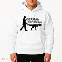 Mens German Shepherd Dad Dinosaur GSD Owners Funny Father's Day Hoodie thumb 2
