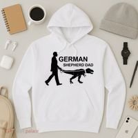 Mens German Shepherd Dad Dinosaur GSD Owners Funny Father's Day Hoodie thumb 3
