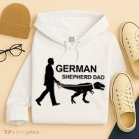 Mens German Shepherd Dad Dinosaur GSD Owners Funny Father's Day Hoodie thumb 4