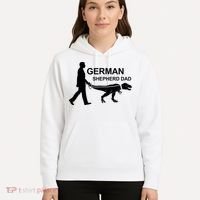 Mens German Shepherd Dad Dinosaur GSD Owners Funny Father's Day Hoodie thumb 5