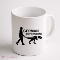 Mens German Shepherd Dad Dinosaur GSD Owners Funny Father's Day Coffee Mug thumb 1