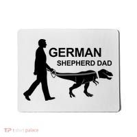 Mens German Shepherd Dad Dinosaur GSD Owners Funny Father's Day Mousepad thumb 0