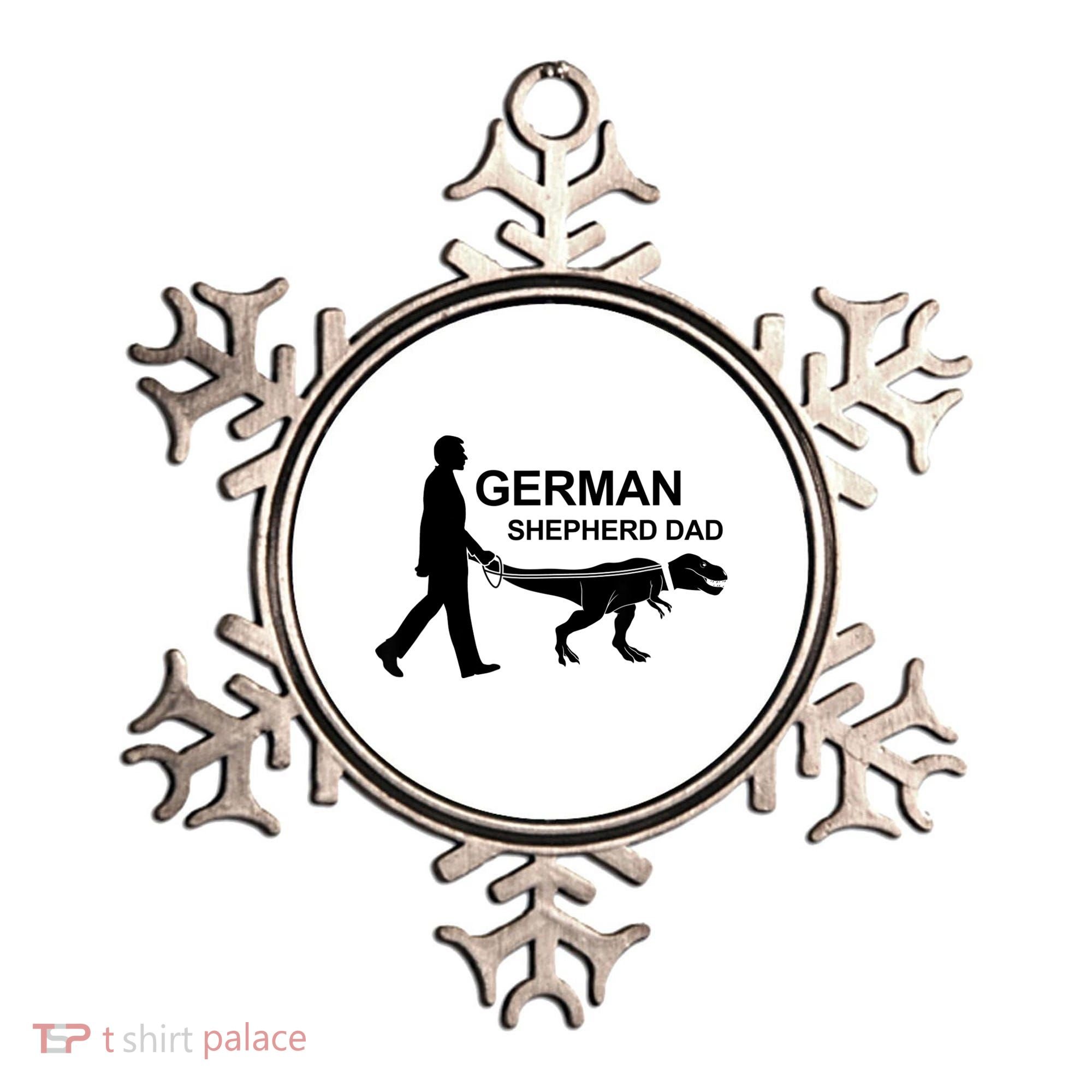 Mens German Shepherd Dad Dinosaur GSD Owners Funny Father's Day Ornament