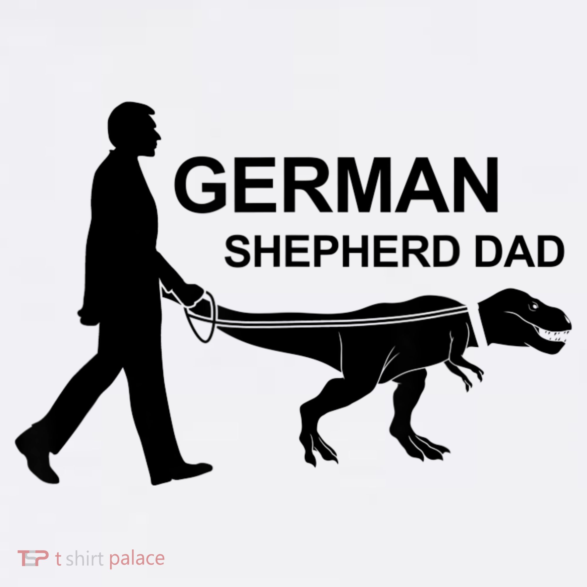 Mens German Shepherd Dad Dinosaur GSD Owners Funny Father's Day Baby Bodysuit