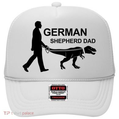 Mens German Shepherd Dad Dinosaur GSD Owners Funny Father's Day Hat