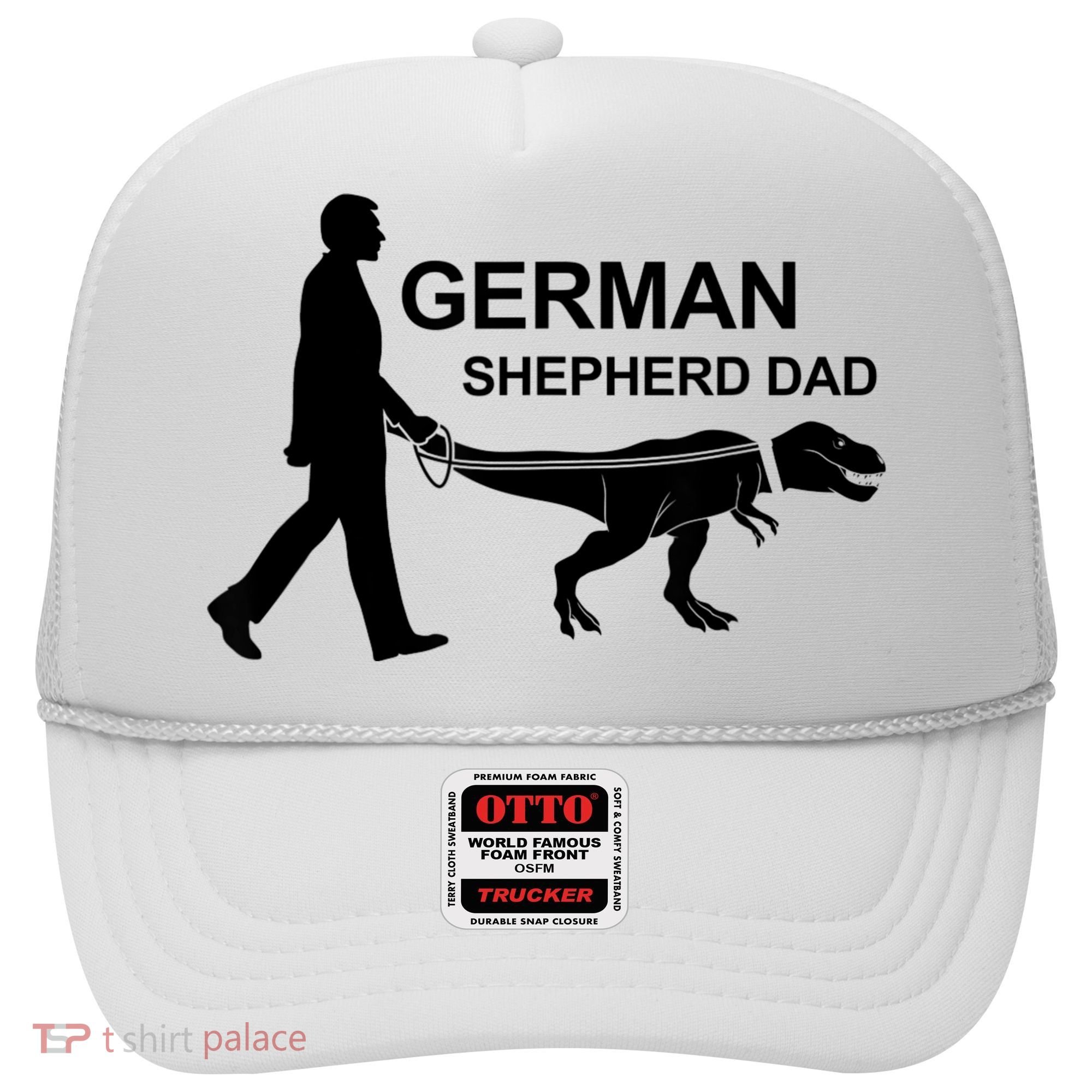 Mens German Shepherd Dad Dinosaur GSD Owners Funny Father's Day Hat