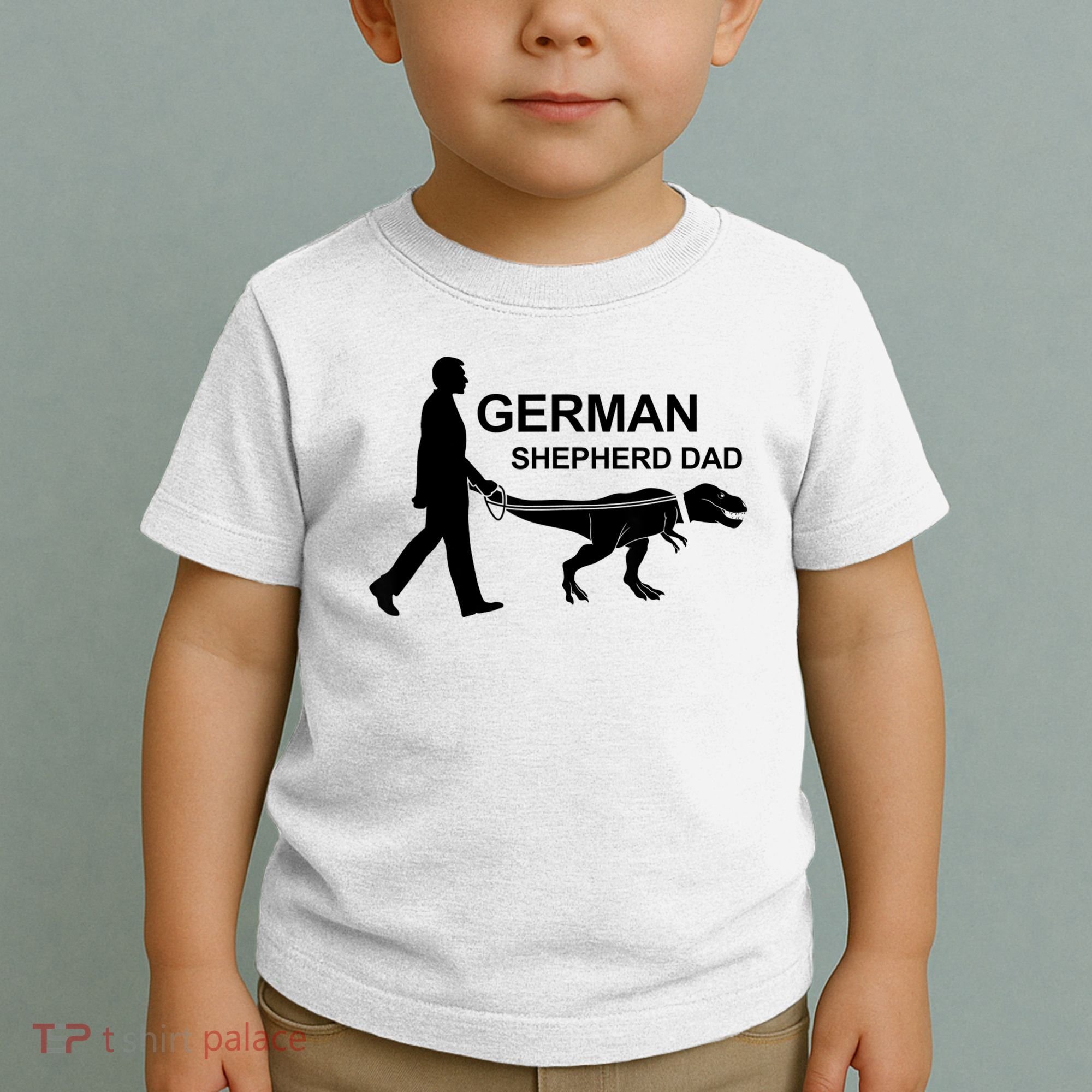 Mens German Shepherd Dad Dinosaur GSD Owners Funny Father's Day Toddler T-Shirt