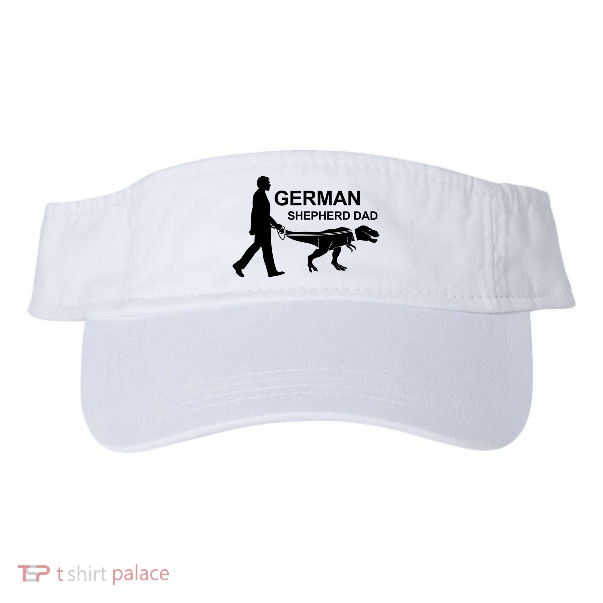 Mens German Shepherd Dad Dinosaur GSD Owners Funny Father's Day Visor