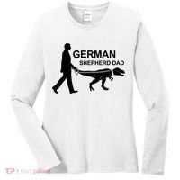 Mens German Shepherd Dad Dinosaur GSD Owners Funny Father's Day Women's Long Sleeve Shirt thumb 0