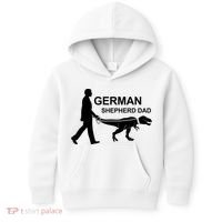 Mens German Shepherd Dad Dinosaur GSD Owners Funny Father's Day Kids Hoodie thumb 0