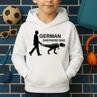 Mens German Shepherd Dad Dinosaur GSD Owners Funny Father's Day Kids Hoodie thumb 2