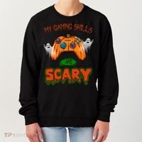 My Game Skills Are Scary Funny Gamer Halloween Women's Sweatshirt thumb 0