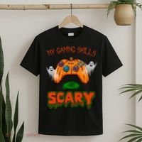 My Game Skills Are Scary Funny Gamer Halloween T-Shirt thumb 2