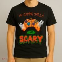 My Game Skills Are Scary Funny Gamer Halloween T-Shirt thumb 3