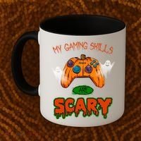 My Game Skills Are Scary Funny Gamer Halloween Coffee Mug thumb 2