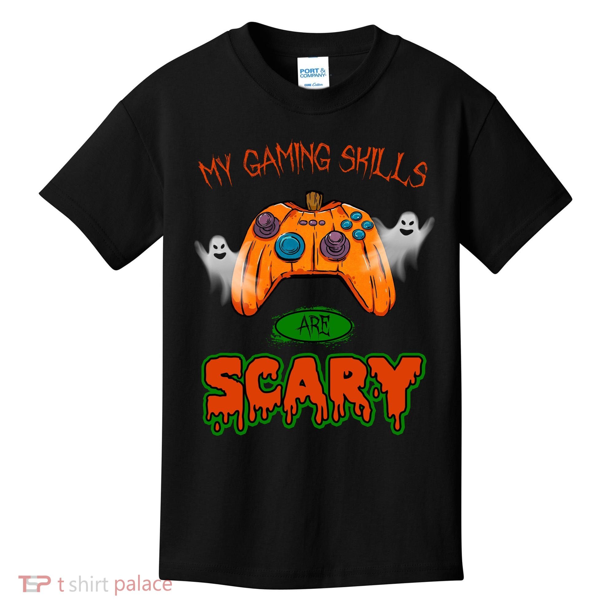 My Game Skills Are Scary Funny Gamer Halloween Kids T-Shirt