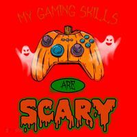 My Game Skills Are Scary Funny Gamer Halloween Santa Hat thumb 1