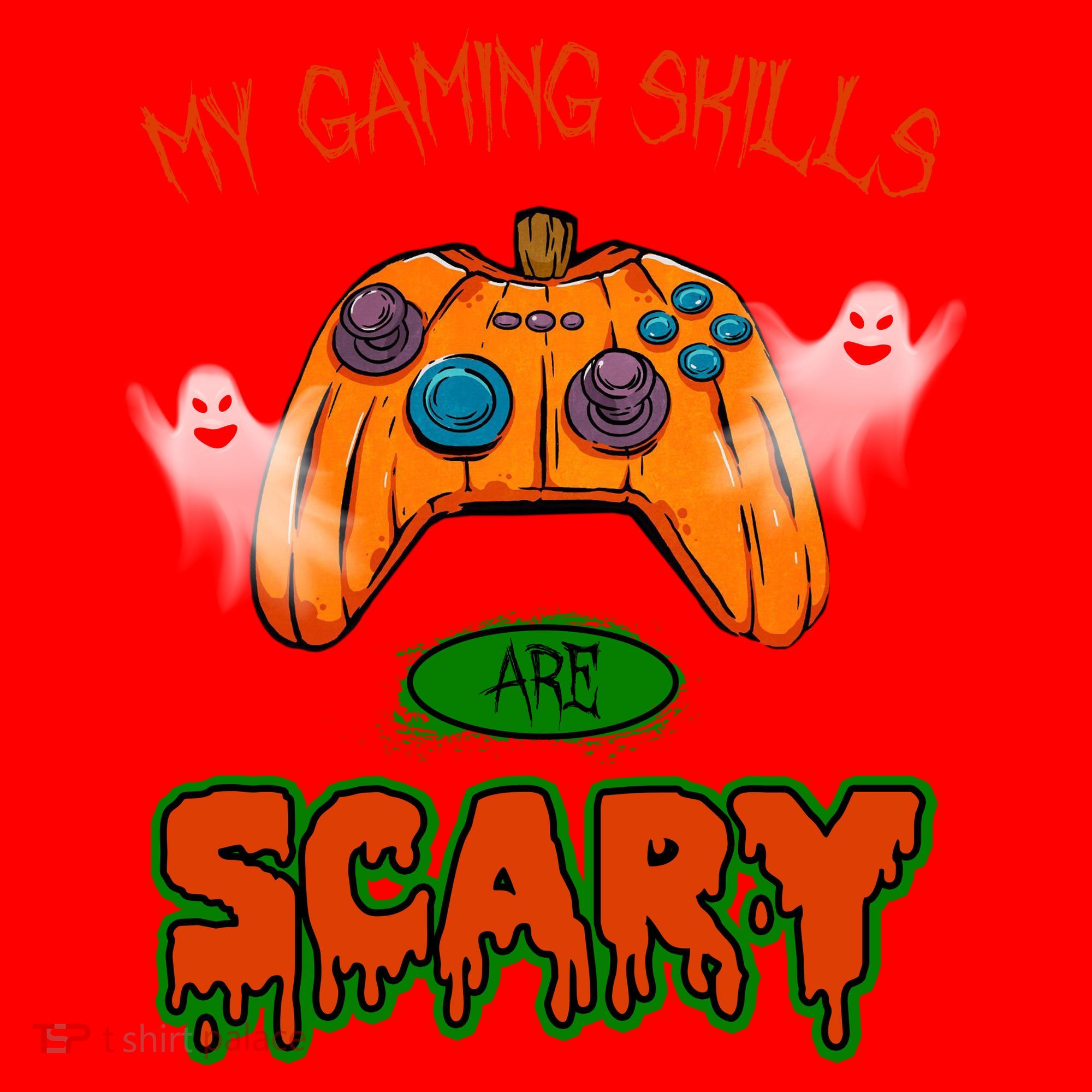 My Game Skills Are Scary Funny Gamer Halloween Santa Hat