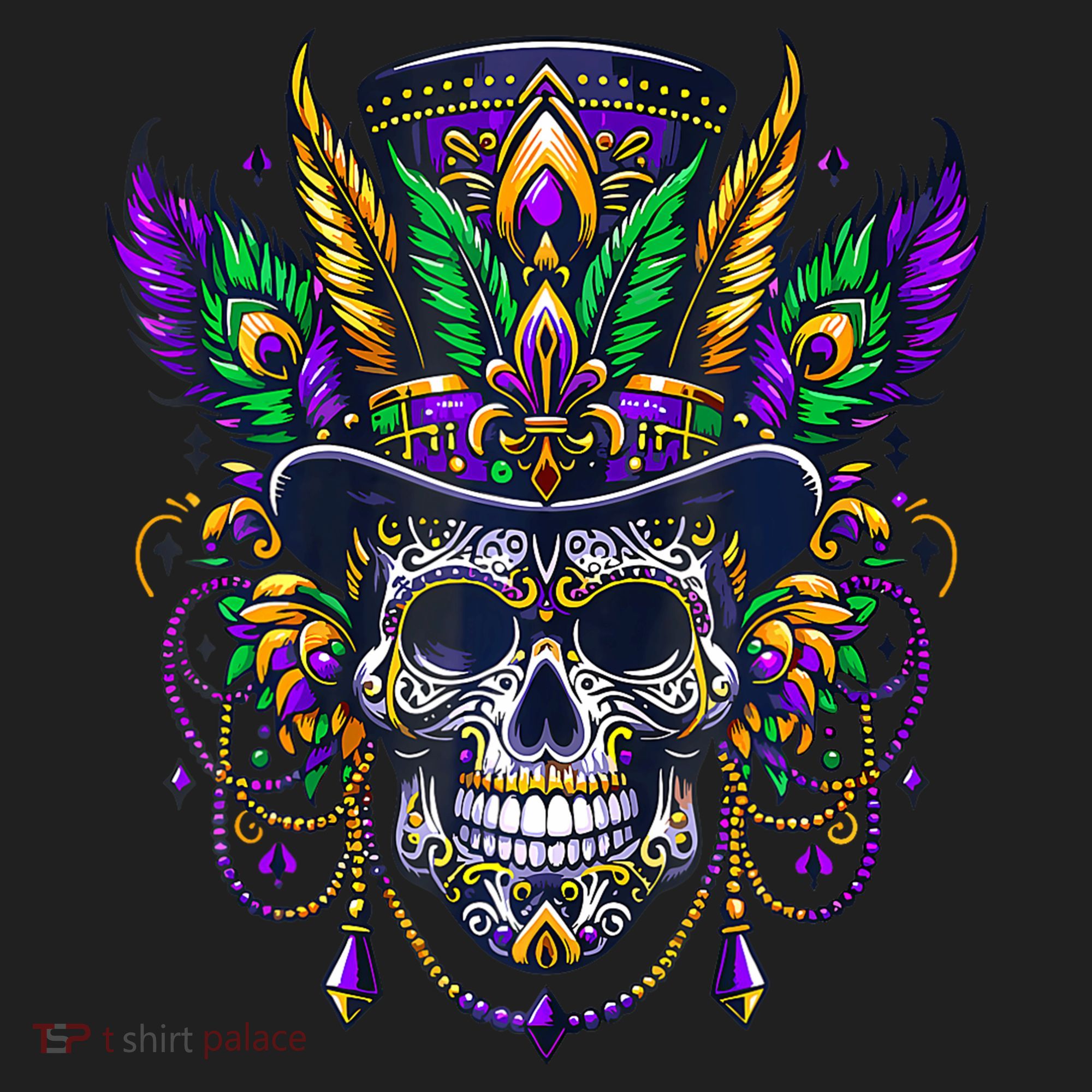 Mardi Gras Skull Top Hat New Orleans Witch Doctor Voodoo Women's Sweatshirt