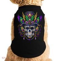 Mardi Gras Skull Top Hat New Orleans Witch Doctor Voodoo Doggie Tank thumb 0