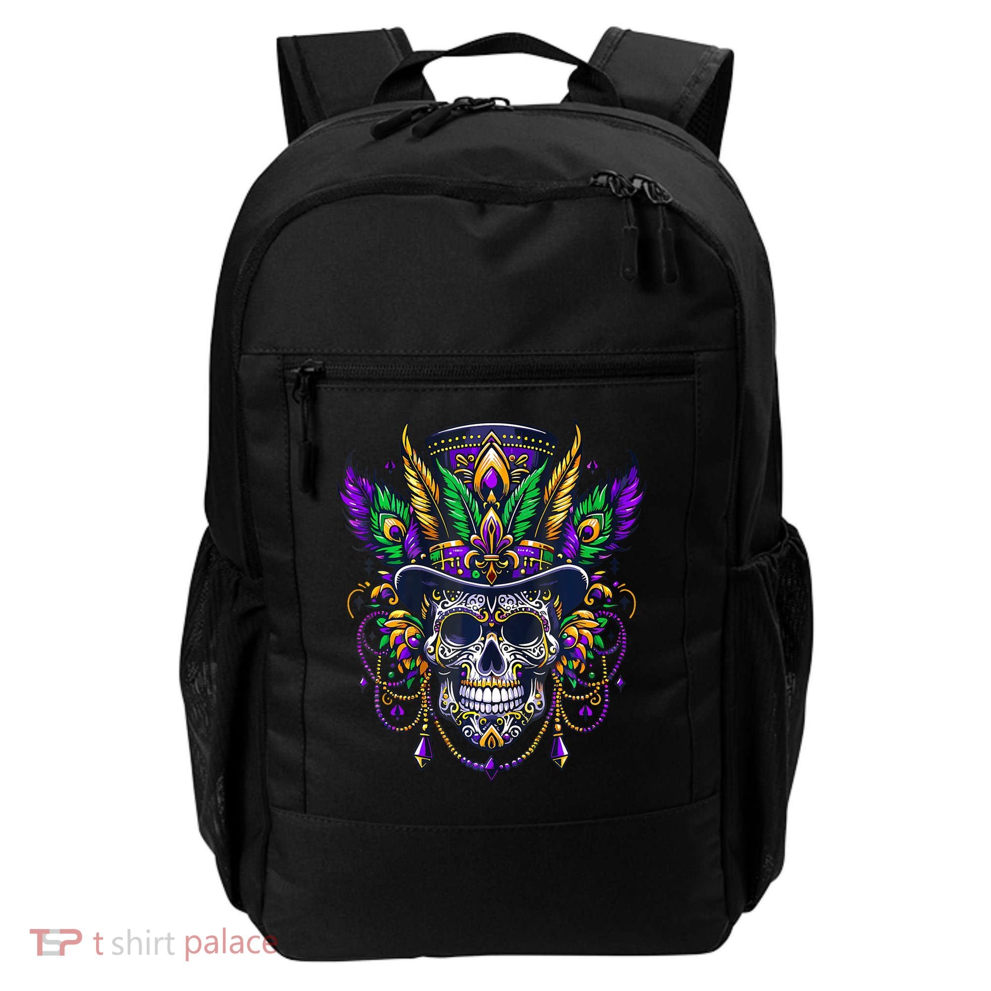 Mardi Gras Skull Top Hat New Orleans Witch Doctor Voodoo Backpack