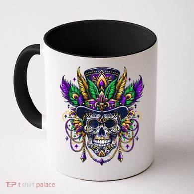 Mardi Gras Skull Top Hat New Orleans Witch Doctor Voodoo Coffee Mug