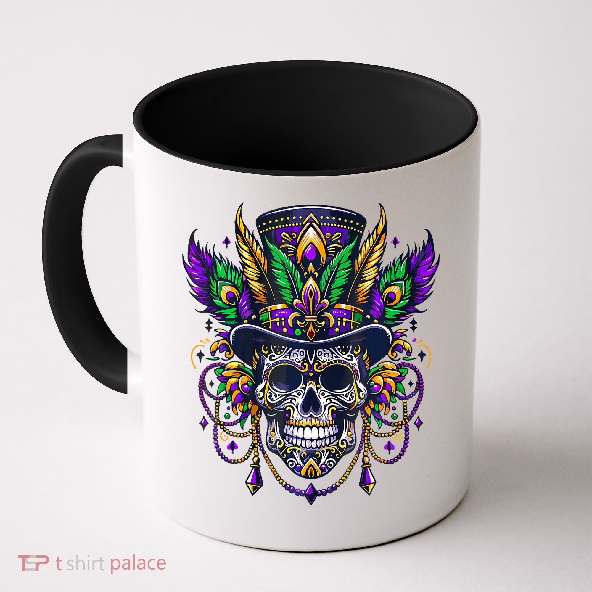 Mardi Gras Skull Top Hat New Orleans Witch Doctor Voodoo Coffee Mug