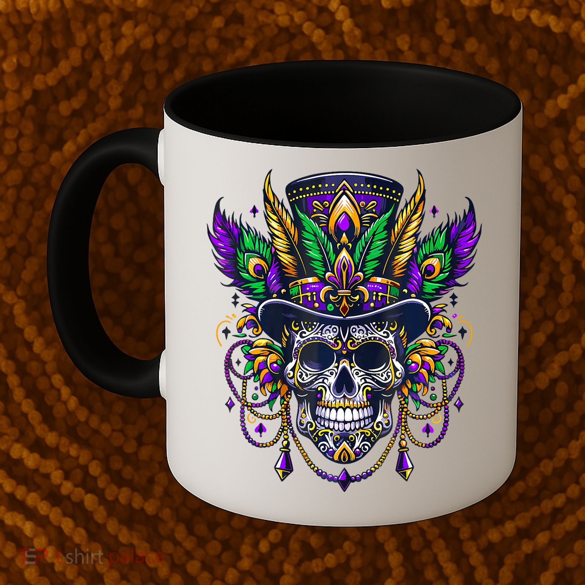 Mardi Gras Skull Top Hat New Orleans Witch Doctor Voodoo Coffee Mug