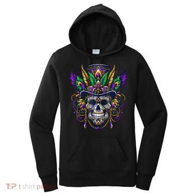 Mardi Gras Skull Top Hat New Orleans Witch Doctor Voodoo Women's Hoodie