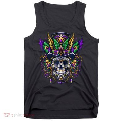 Mardi Gras Skull Top Hat New Orleans Witch Doctor Voodoo Tank Top
