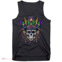 Mardi Gras Skull Top Hat New Orleans Witch Doctor Voodoo Tank Top thumb 0