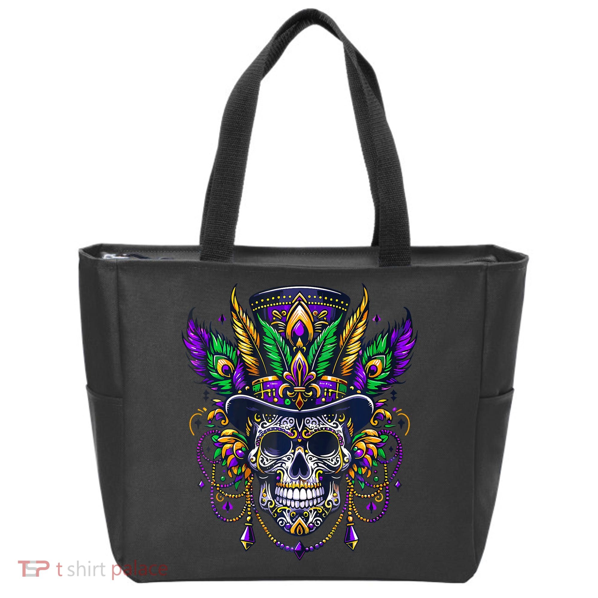 Mardi Gras Skull Top Hat New Orleans Witch Doctor Voodoo Tote Bag