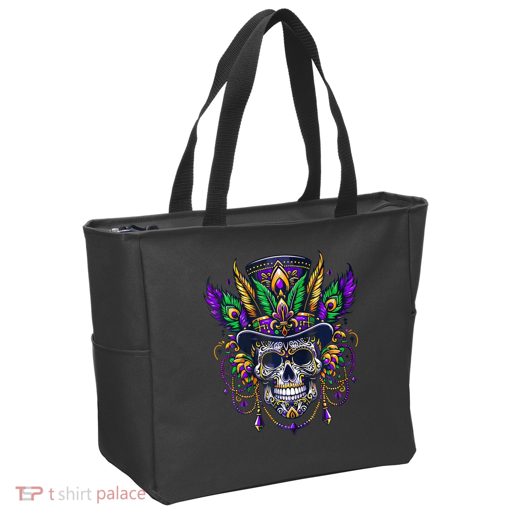 Mardi Gras Skull Top Hat New Orleans Witch Doctor Voodoo Tote Bag